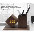 Sedora Lumen Wooden Clock & Pen Organizer - main product image