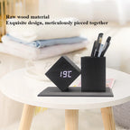 Sedora Lumen Wooden Clock & Pen Organizer - view 4